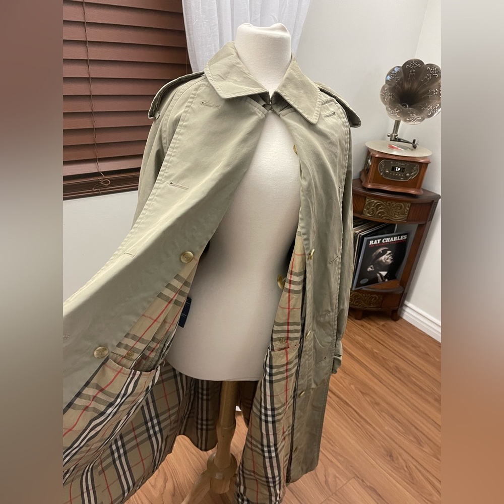Vintage olive Burberry trench coat